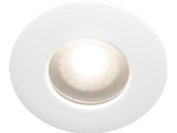 LED-downlight 1208 12V Hvid 3000K, 360lm, 70°, 4,7W, 12V AC/DC, IP44. trykklemmer i kølefladen. Til installationsdåse. PROFESSIONEL