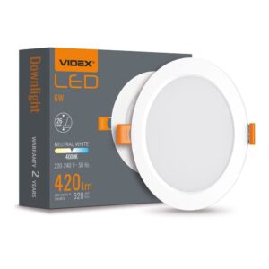 LED downlight 6W - rund, neutral hvid.
