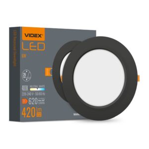 LED downlight 6W - rund, sort, neutral hvid