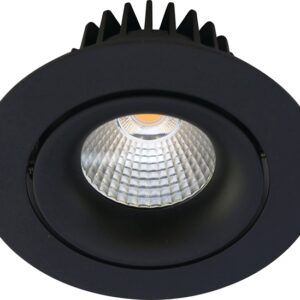 LED downlight Tilt, indbygning, sort