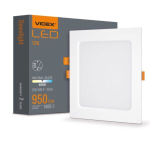 LED downlight firkantet 12W - neutral hvid