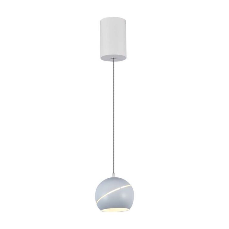 LED lampe - Ø12cm, Hvid, flot loftlampe, inkl. ophæng