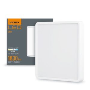 LED loftlampe 24W - Firkantet, Neutral hvid