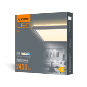 LED loftlampe 24W - firkantet, hvid, neutral hvid