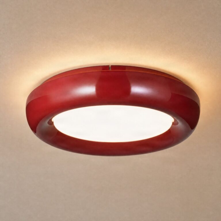 LED-loftlampe Lennox, rød, 3-trins dæmpbar lysstyrke, Ø 43 cm - Lindby - Stue - Moderne - Metal - Med én lyskilde
