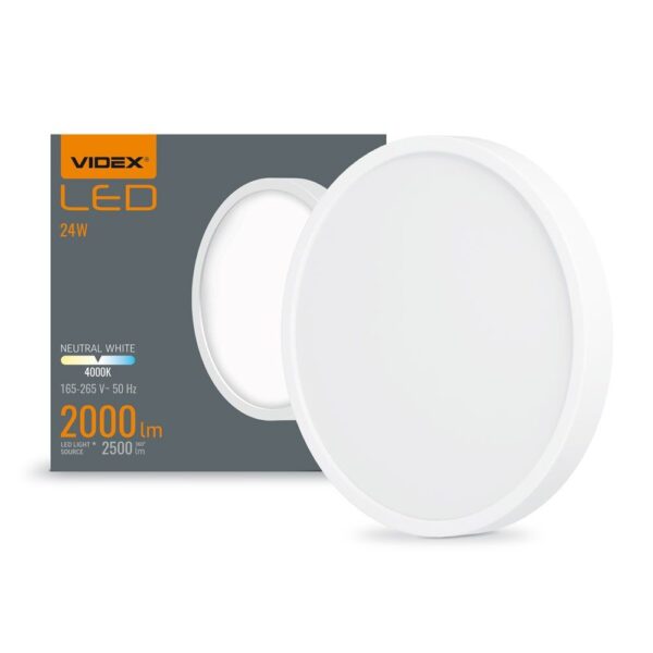 LED loftlampe rund 24W - neutral hvid