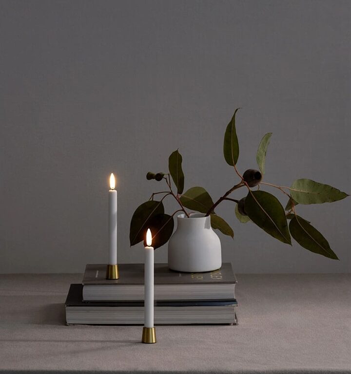 LED mini stagelys, Nordic White, Smooth, 2-pak, 1,3x13,8cm