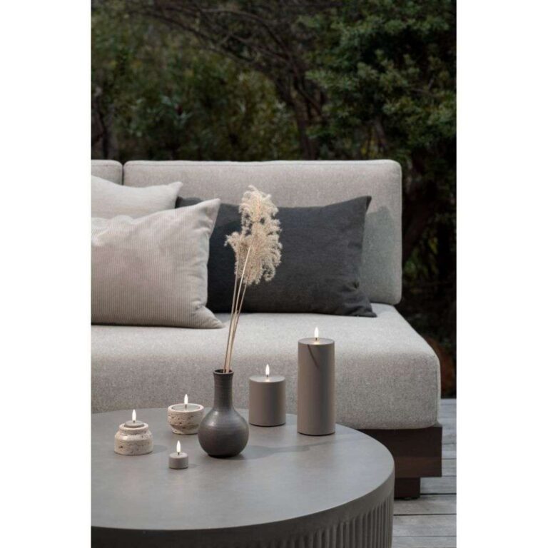 LED-stearinlys 3,9 cm, beige, sæt med 2 stk., batteridrevet – Uyuni Lighting - Stue - Plastik