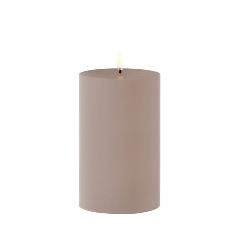 LED-udendørs cylinderformet stearinlys, 15 cm, sandsten – Uyuni Lighting - Terrasse - Plastik