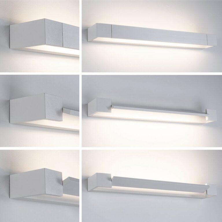 LED-væglampe Lucille, hvid, 60 cm, 3-trins dæmpbar lysstyrke, IP44 – Paulmann - Badeværelse - Moderne - Metal - Kantet