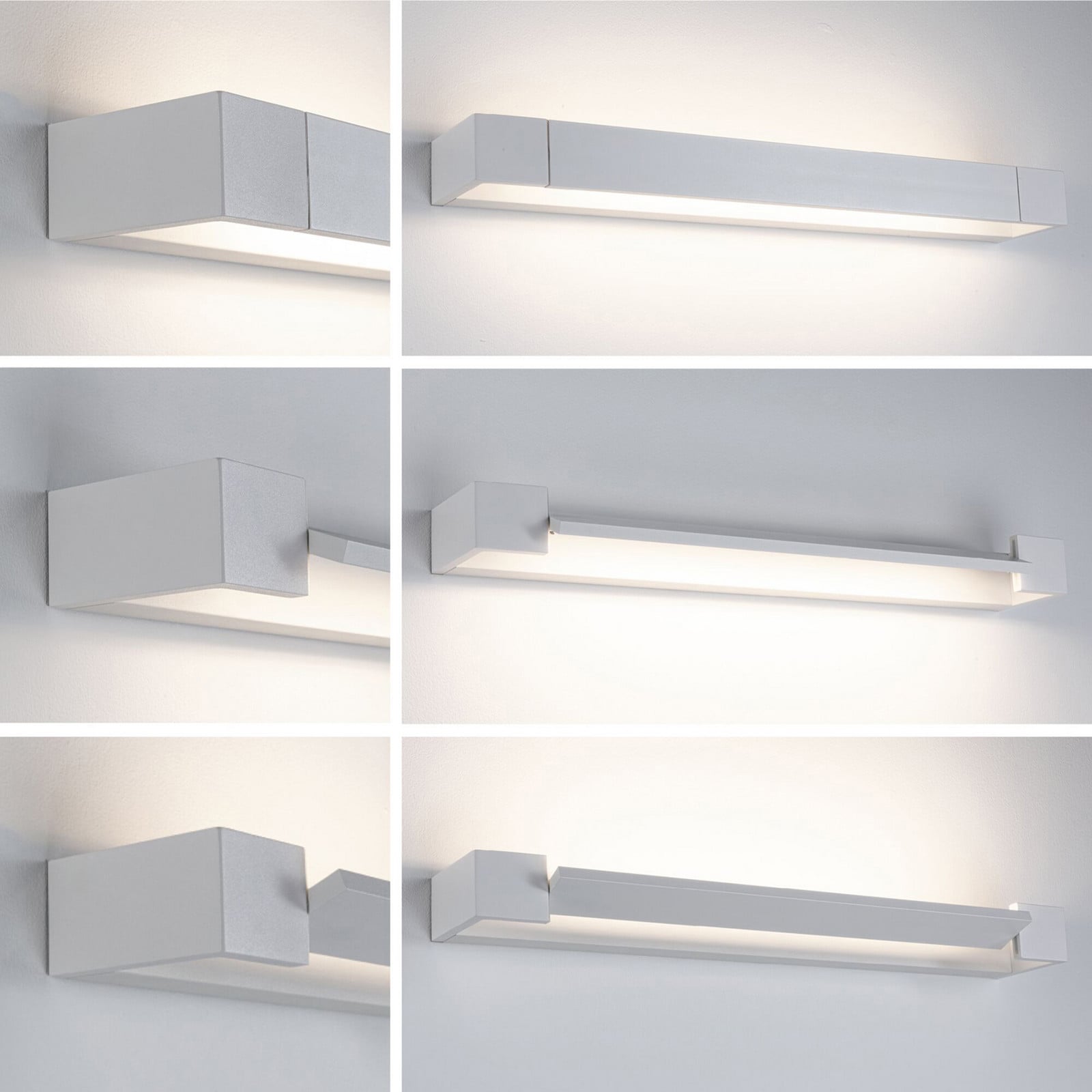 LED-væglampe Lucille, hvid, 60 cm, 3-trins dæmpbar lysstyrke, IP44 – Paulmann - Badeværelse - Moderne - Metal - Kantet