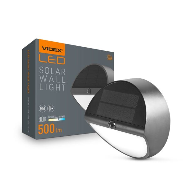 LED-væglampe - solcelle, bevægelsessensor, 5000K