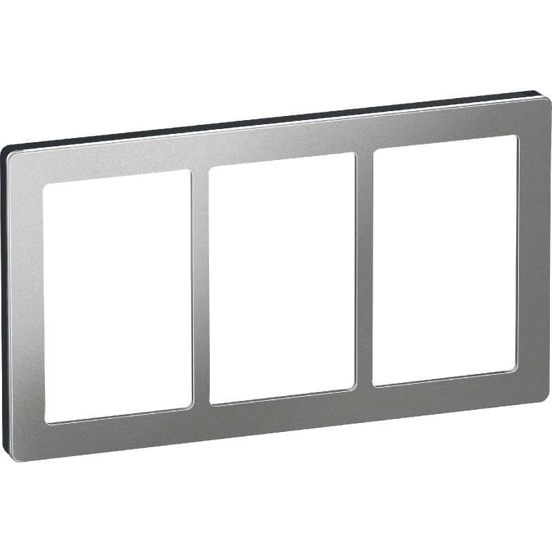 LK Fuga Pure 66 designramme, 3x1,5 modul, stål