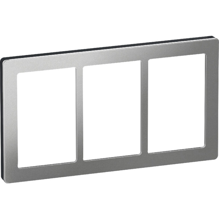 LK Fuga Pure 66 designramme, 3x1,5 modul, stål