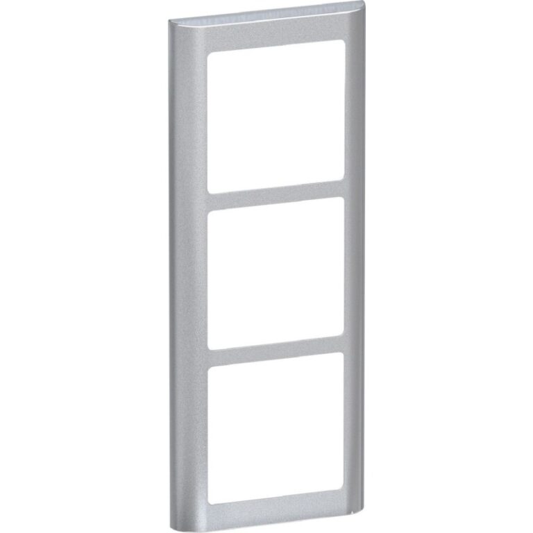 LK Fuga Soft 63 ramme, 3 modul, lodret, metallic
