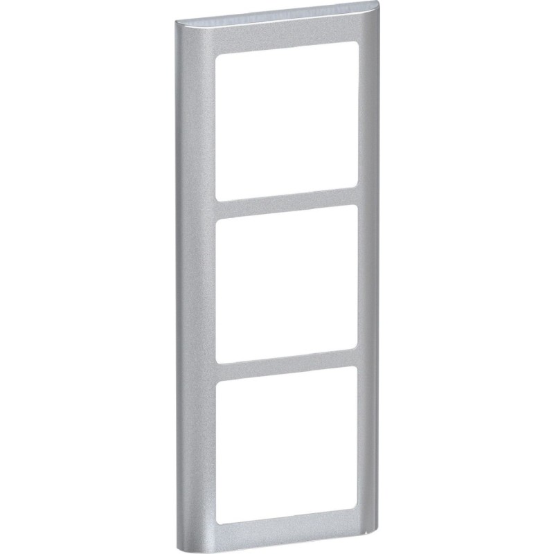 LK Fuga Soft 63 ramme, 3 modul, lodret, metallic