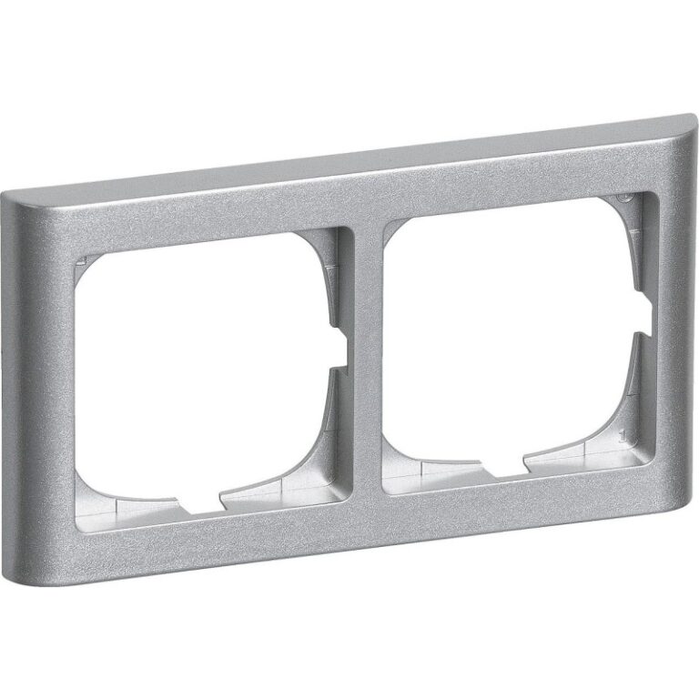 LK Fuga Softline 63 ramme, 2x1 modul, vandret, metallic
