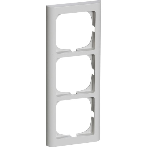 LK Fuga Softline 63 ramme, 3 modul, lodret, lysegrå