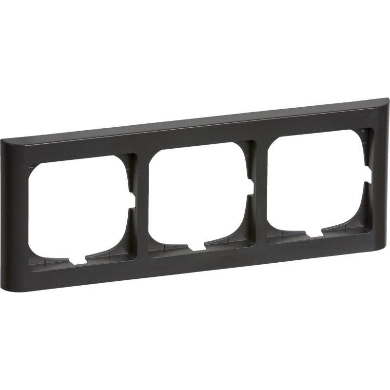 LK Fuga Softline 63 ramme, 3 modul, vandret, koksgrå