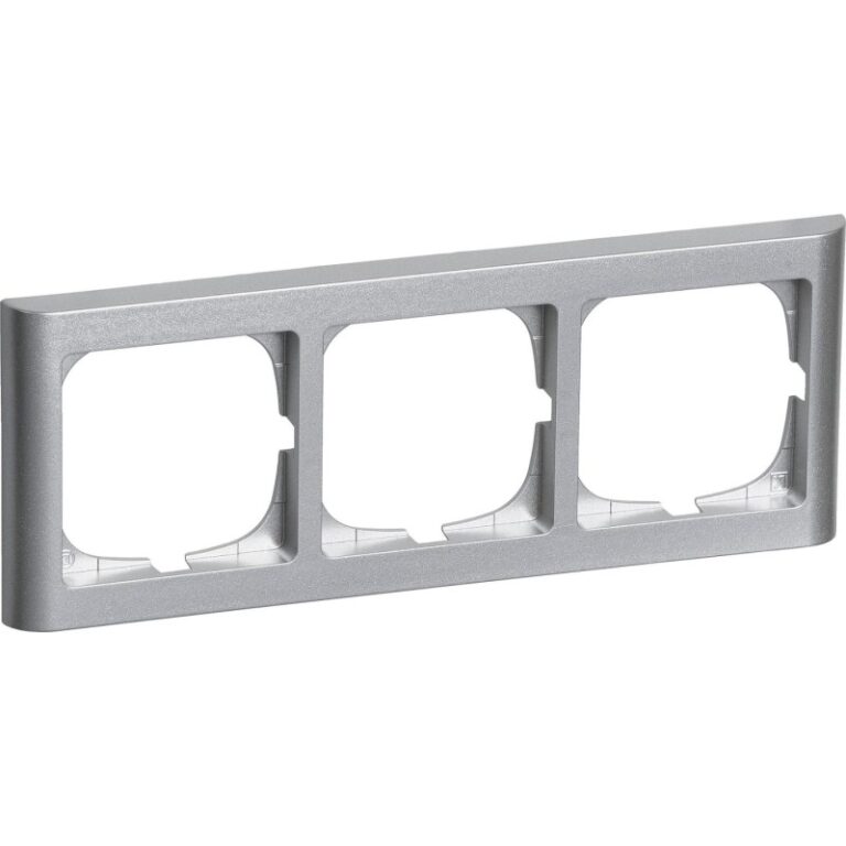 LK Fuga Softline 63 ramme, 3 modul, vandret, metallic
