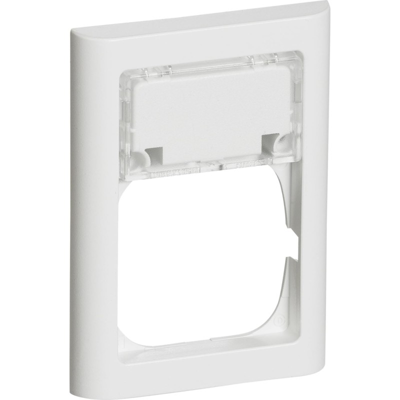 LK Fuga Softline 63 ramme med tekstmodul, 1,5 modul, hvid