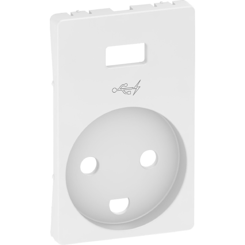 LK Fuga afdækning for stikkontakt med USB med jord, hvid