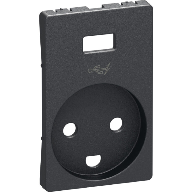 LK Fuga afdækning for stikkontakt med USB med jord, koksgrå