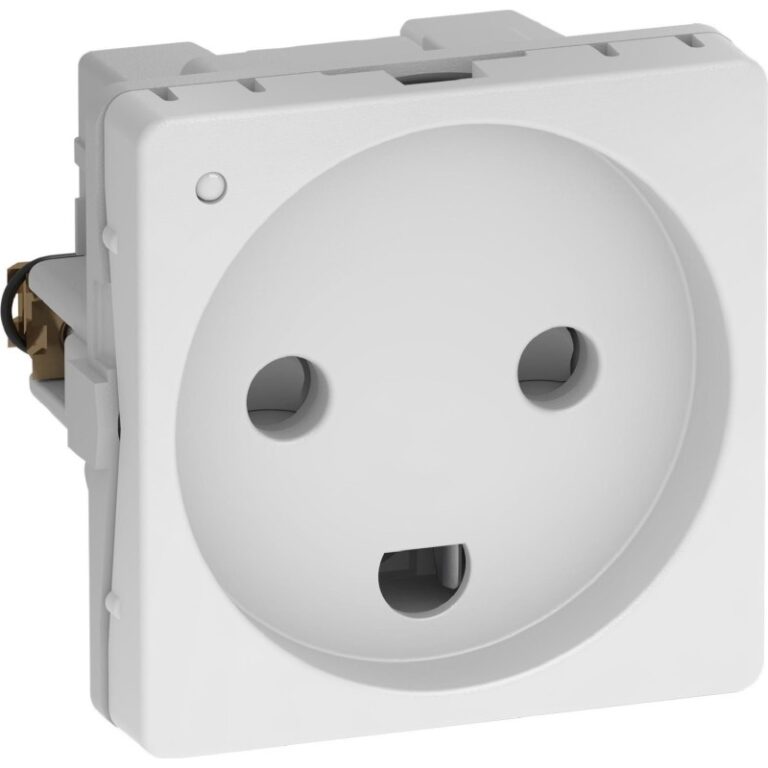 LK Fuga stikkontakt med jord & LED lampe, 1 modul, hvid