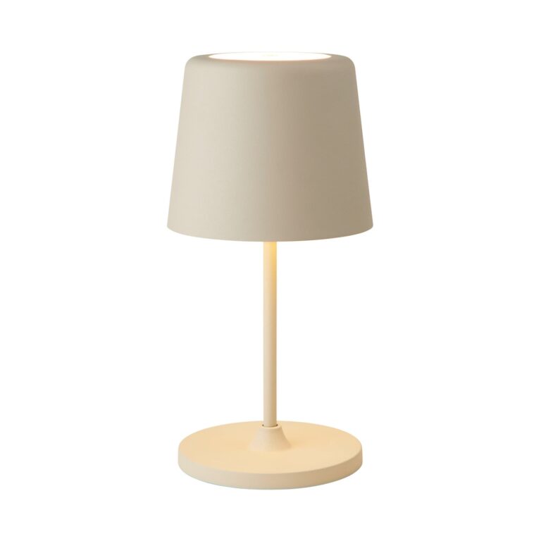 LUMEN LED-bordlampe med batteri, beige, 23 cm, IP44 – Halo Design - Stue - Moderne - Metal - Med én lyskilde