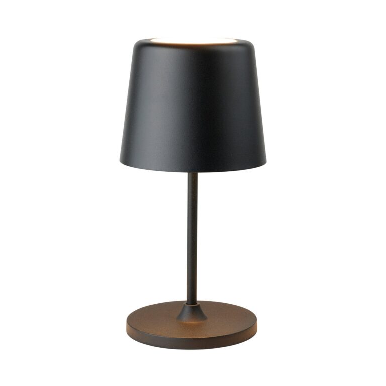 LUMEN LED-bordlampe med batteri, sort, 23 cm, IP44 – Halo Design - Stue - Moderne - Metal - Med én lyskilde
