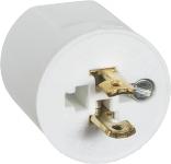 Lampestikprop 2 leder uden jord, hvid