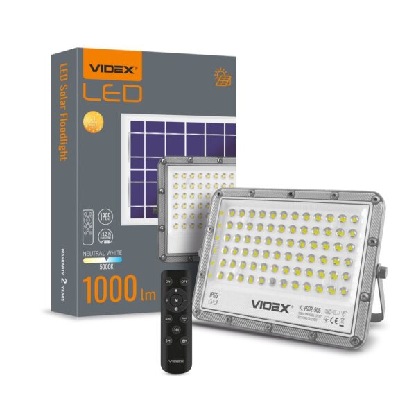 Led projektør - solcelle, lysstyrke: 1000