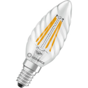 Ledvance Classic E14 kertepære, snoet, 4000K, 3,4W