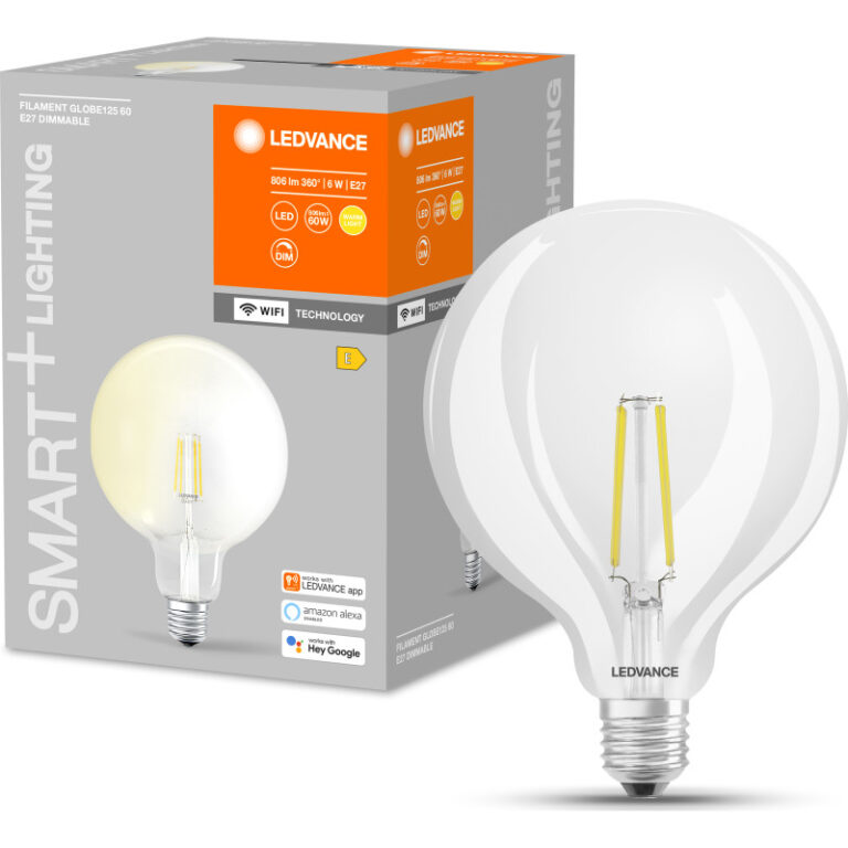 Ledvance Smart+ Wifi E27 globepære, 2700K, 5,5W