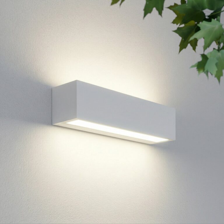 Lengo udendørs LED-væglampe, 25 cm, hvid, op/ned, 3000 K Lucande - Moderne - Aluminium - Kantet