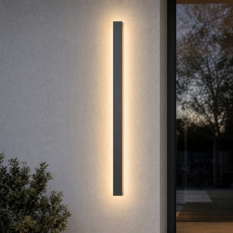 Lengo udendørs LED-væglampe, 3.000 K, antracit, 100 cm, op/ned Lucande - Moderne - Aluminium - Kantet