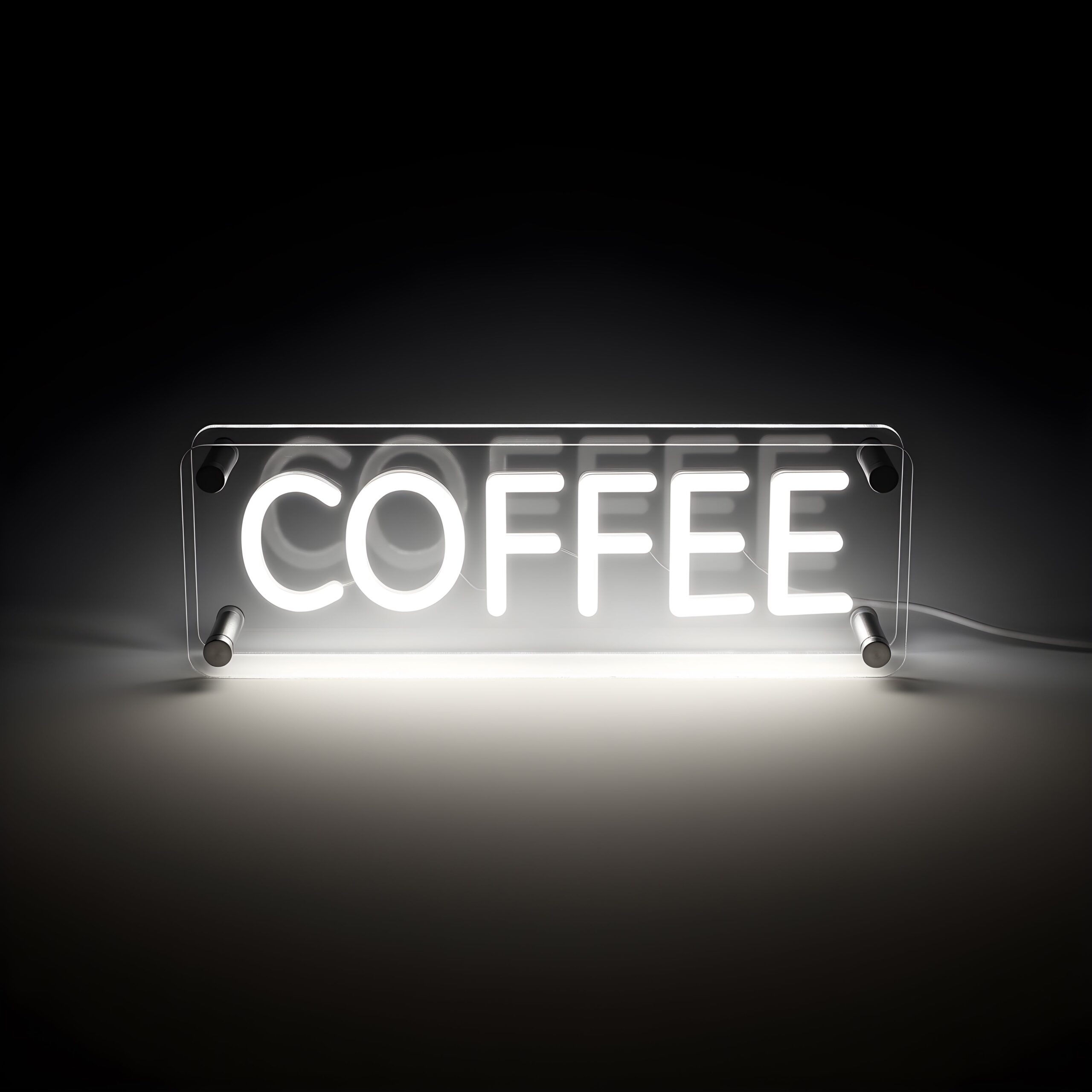 Lightish Coffee Led Neon Box Bordlampe