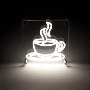 Lightish Coffee Led Neon Box Bordlampe
