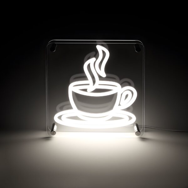 Lightish Coffee Led Neon Box Bordlampe