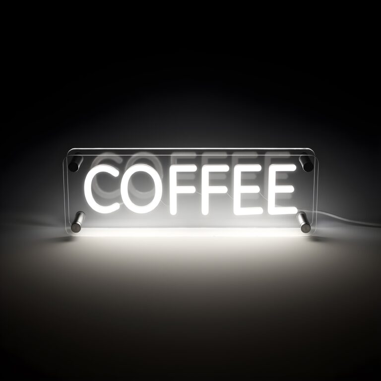 Lightish Coffee Led Neon Box Bordlampe