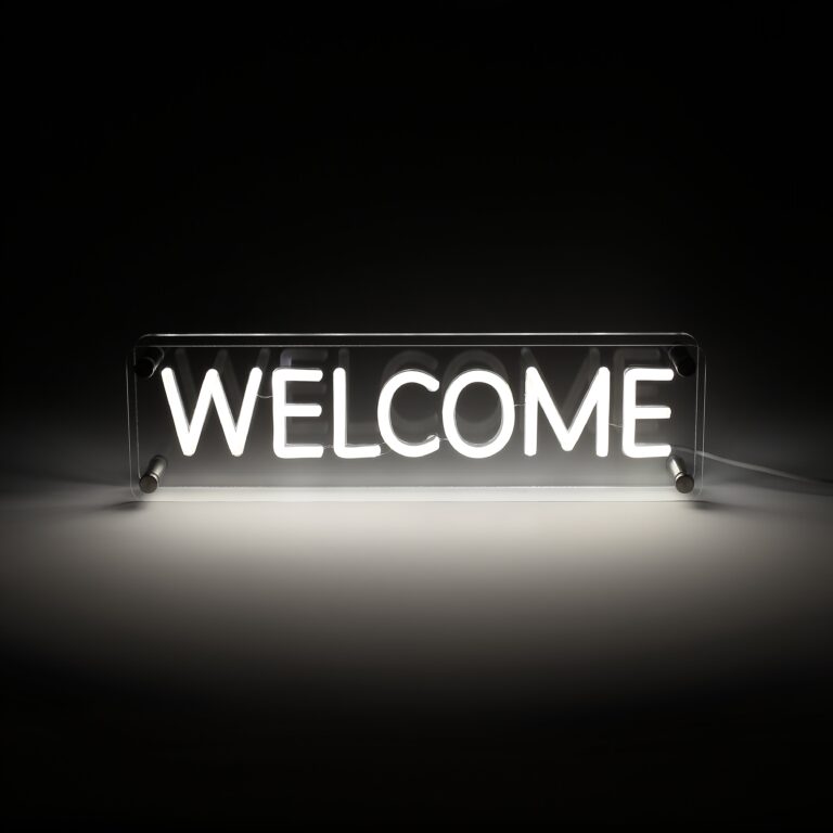Lightish Welcome Led Neon Box Bordlampe