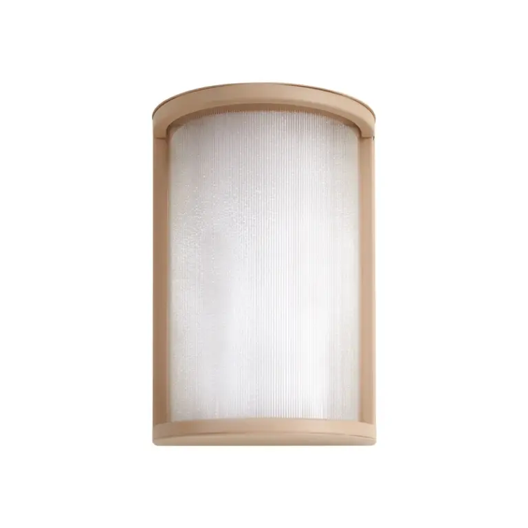 Lindby - Calvik udendørs LED-væglampe, IP44, beige, 24 cm, riflet