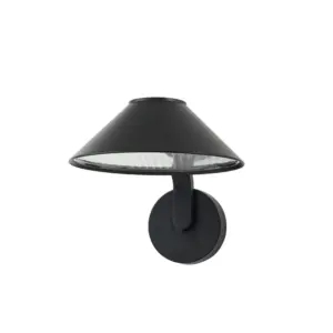 Lindby - Capelo udendørs LED-væglampe Ø 20 cm sort metal