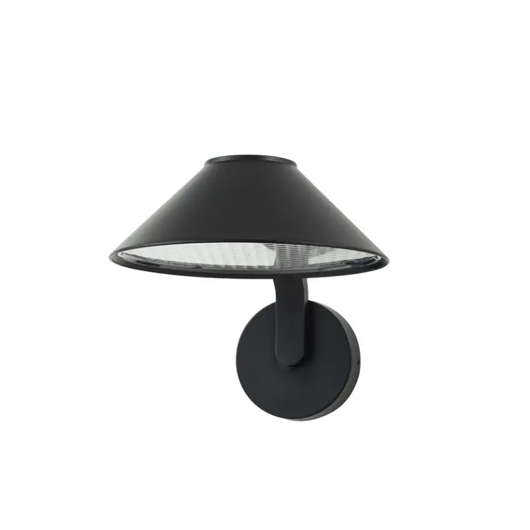 Lindby - Capelo udendørs LED-væglampe Ø 20 cm sort metal