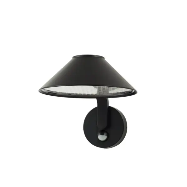 Lindby - Capelo udendørs LED-væglampe Ø 20 cm sort metal Sensor