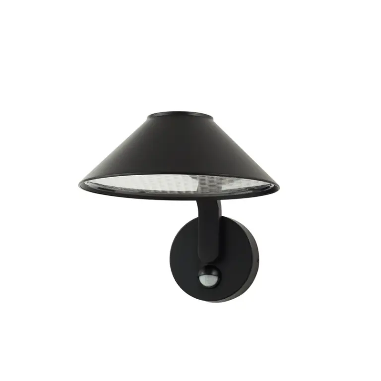 Lindby - Capelo udendørs LED-væglampe Ø 20 cm sort metal Sensor