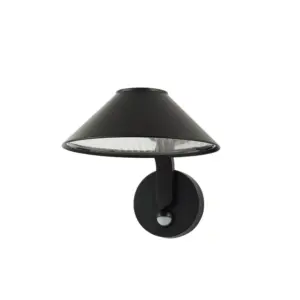 Lindby - Capelo udendørs LED-væglampe, Ø 20 cm, sort, sensor