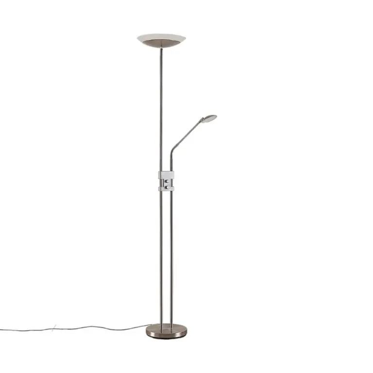 Lindby - Jonne LED-gulvlampe, satin nikkel