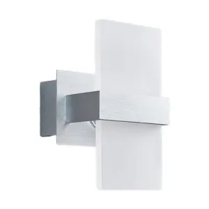 Lindby - LED-væglampe Yorick, 18 cm, aluminium/hvid med afbryder