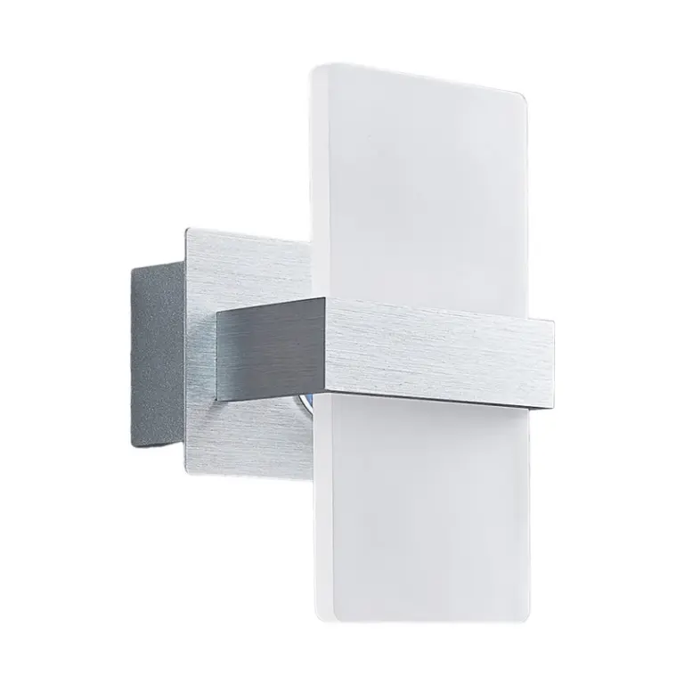 Lindby - LED-væglampe Yorick, 18 cm, aluminium/hvid med afbryder